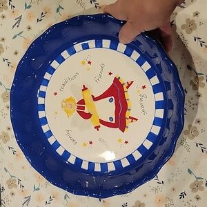 Pie Plate, Angel Vintage, Gooseberry  Patch.Handpainted, perfect  condition